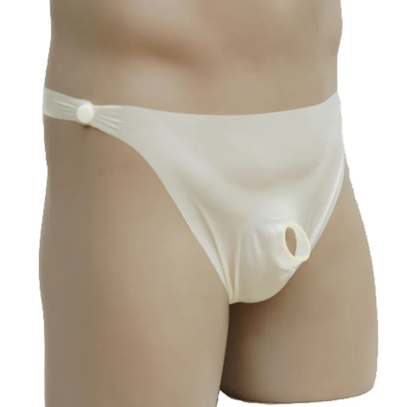 Nature Latex Men Condom Underwear Penis Sheath Brief Panties Ultra Thin Fetish Lingerie