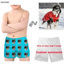 INSTANTARTS/ г.; Лидер продаж; Индивидуальные плавки для мальчика с принтом собаки; Летний Пляжный купальный костюм для детей; спортивная одежда для плавания; детская одежда