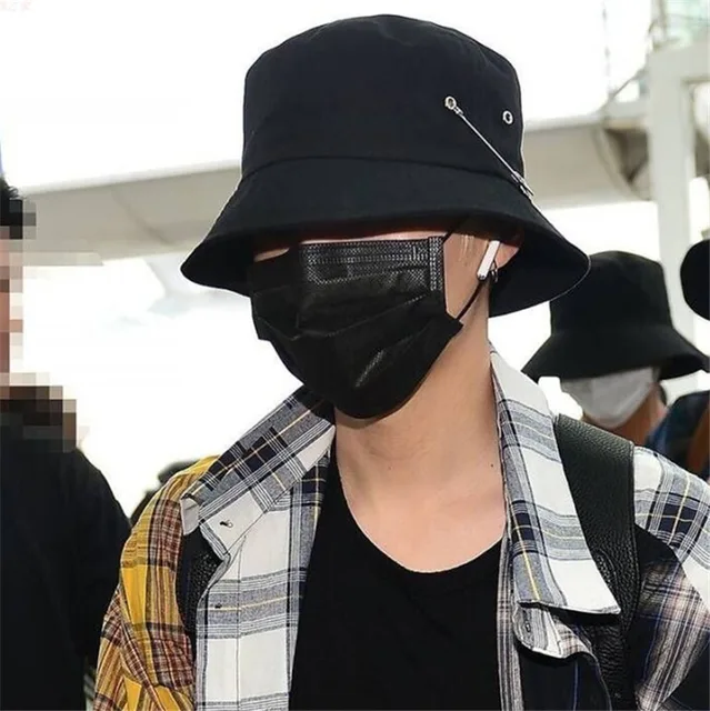 Hot Selling 2019 Fashion K Pop Iron Hole with Pin Bucket Hats Popular Style Cap 100% Handmade Rings