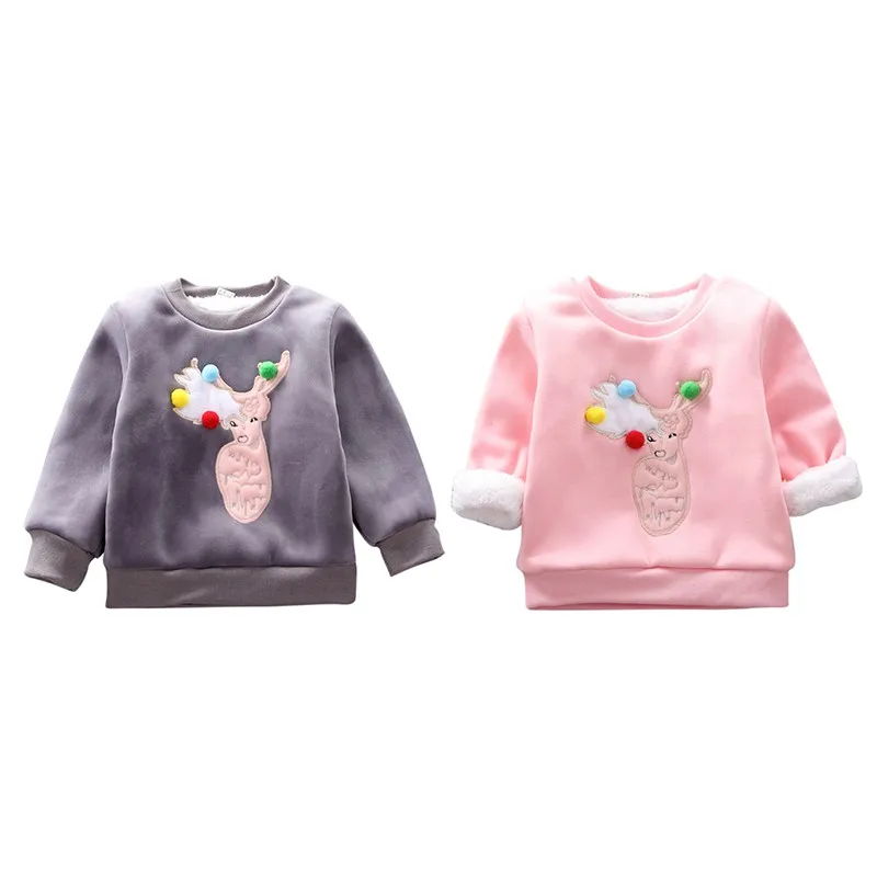 

2019 Winter Children Sweatshirts Baby Boy Girl Cartoon Christmas Pattern Long Sleeve Cotton Sweatshirt Casual Toddler Outerwear