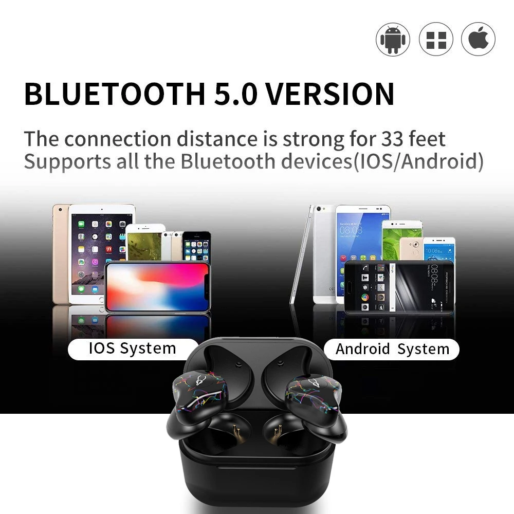 Настоящие беспроводные стерео наушники для игр, Bluetooth 5,0, гарнитура с глубоким басом, беспроводные наушники с микрофоном, гарнитура для sony, samsung, iPhone