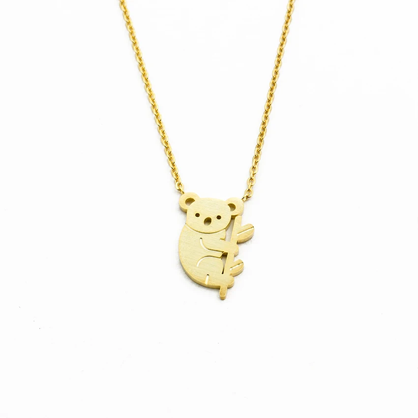 141 30 De Réductionmagnifique Conte 2017 Fait Main Animaux Bijoux En Acier Inoxydable De Tatouage Branche Charme Mignon Koala Ours Pendentif