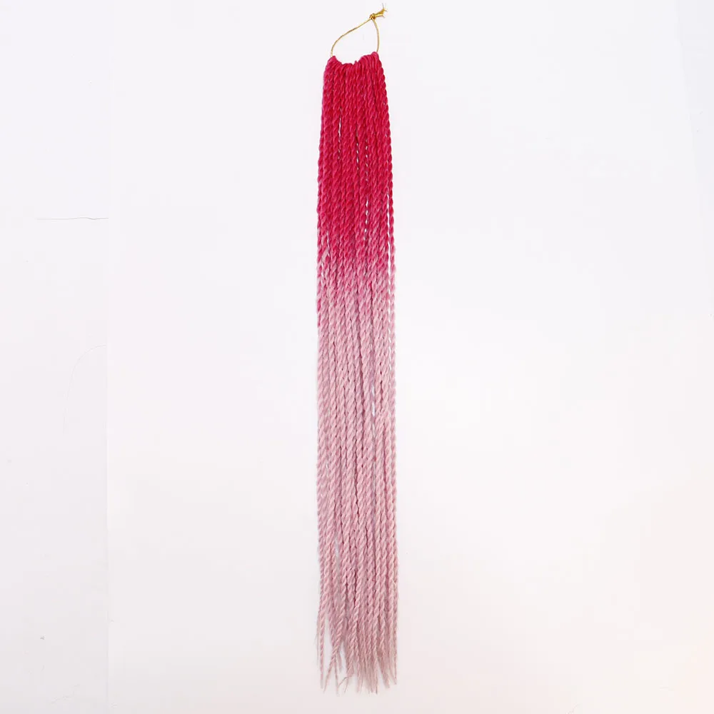 LISI волосы Омбре Сенегальские крученые волосы на крючках косички 24 дюйма 30 корней/упаковка синтетические плетеные волосы для женщин серые, синие, розовые, брови - Цвет: P18/613