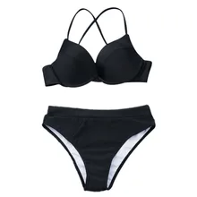 Женский бикини Цельный купальник-танкини набор черный бикини из двух частей костюм Монокини бикини купальный костюм Biquinis Feminino мини бикини
