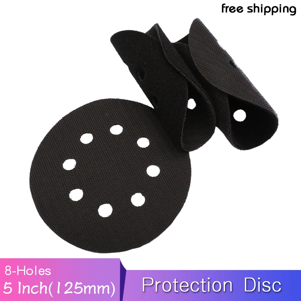 5 Inch 8 Holes Interface Pad Protection Disc Black Power Tool Accessories for Sander Polishing &amp Grinding - Hook and Loop | Инструменты