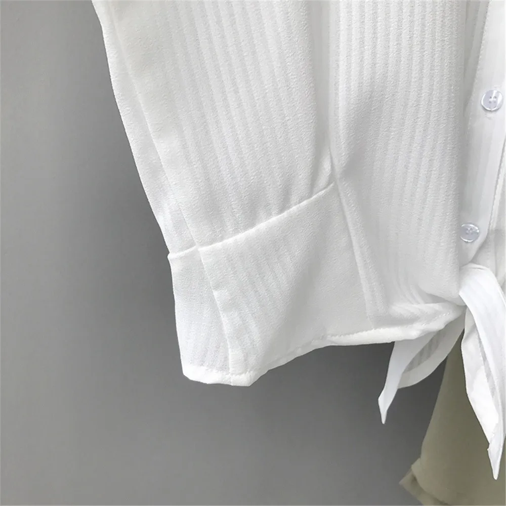 Short Style Loose Chest Women Blouse Shirt 2018 Summer V Neck Casual Short Shirt Chiffon Half Sleeve Dating Blouse campus Shirt (10)
