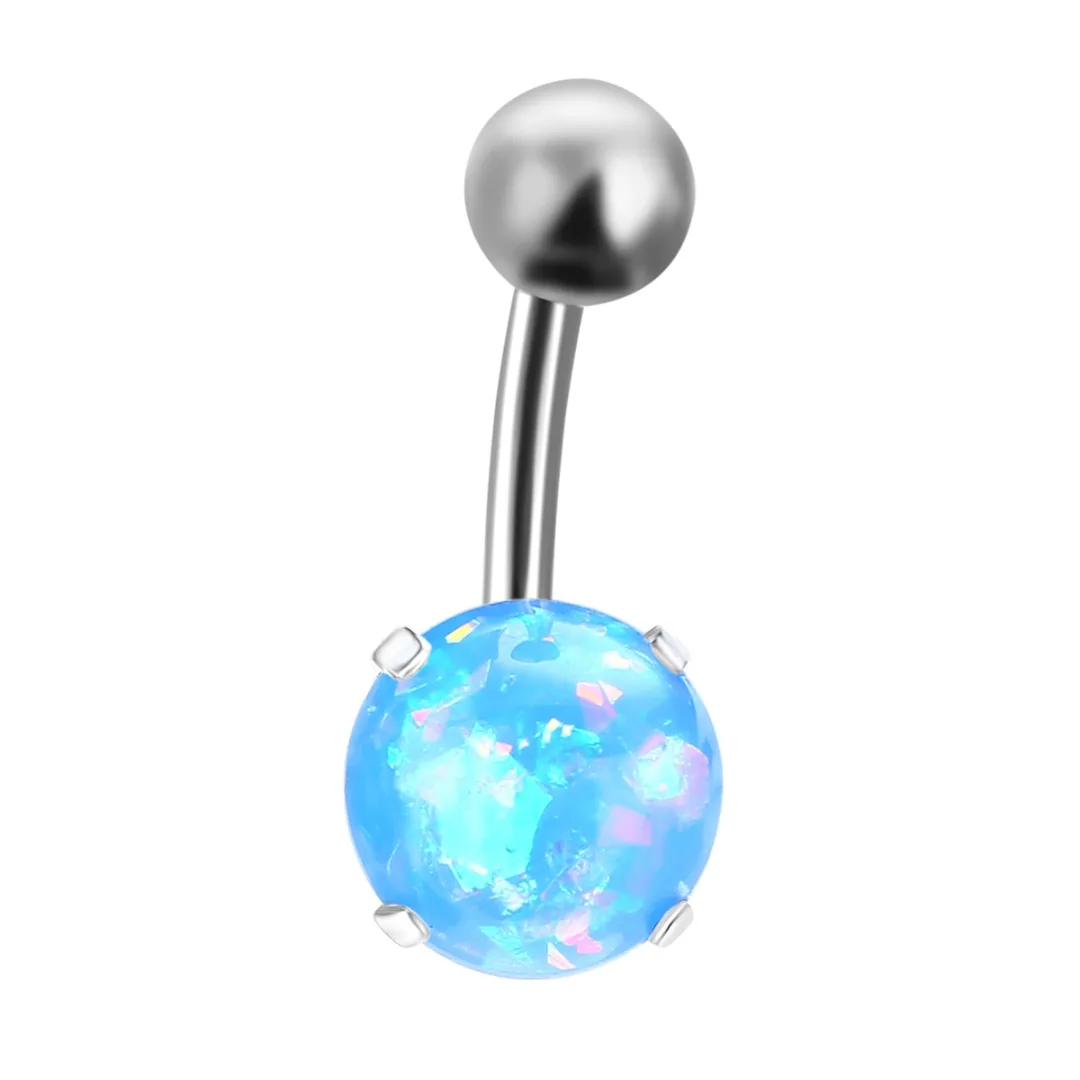 Women Trendy Jewelry Shellhard Opal Gem Navel Belly Button Rings Piercing Bar Charming Body piercing ombligo 14G|Украшения для тела|