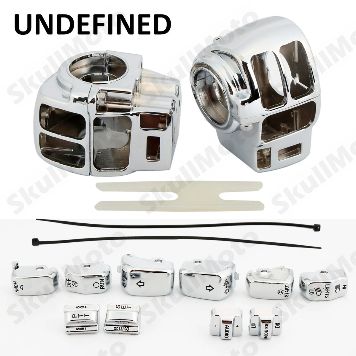 Motorbike Accessories Chrome Switch Housing Cover Case Kit +10 Cap For