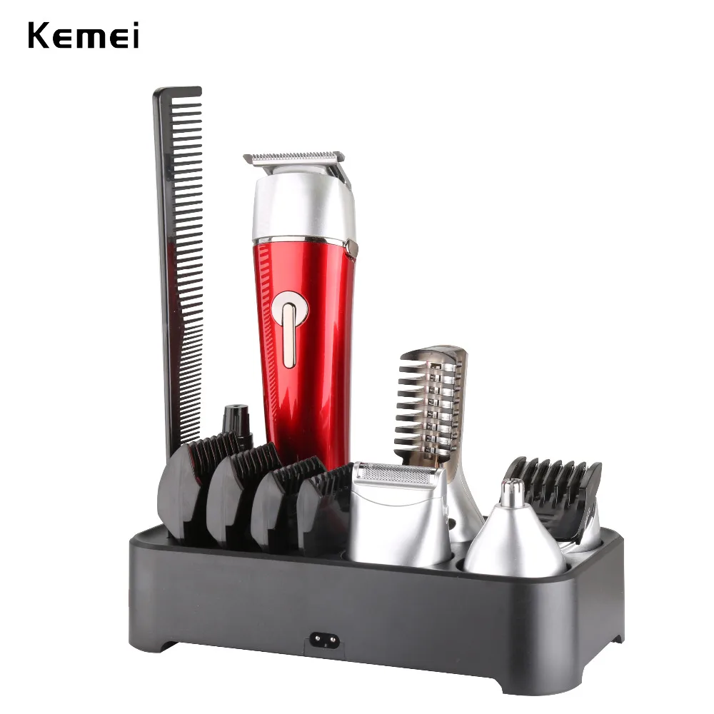 kemei professional hair clipper rechargeable beard trimmer for men electric shaver cutter hair cutting machine razor nose hair