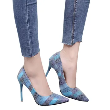 

Women Pumps Nice High Heels Sexy Pointed Toe Slip-on Wedding Party Shoes For Lady Size Leopard