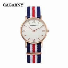 36 MM de Lujo mujeres de la marca de moda de nylon ocasional Delgada de oro rosa Roma relojes de pulsera de las señoras vestido de relojes de regalo de alta calidad a prueba de agua