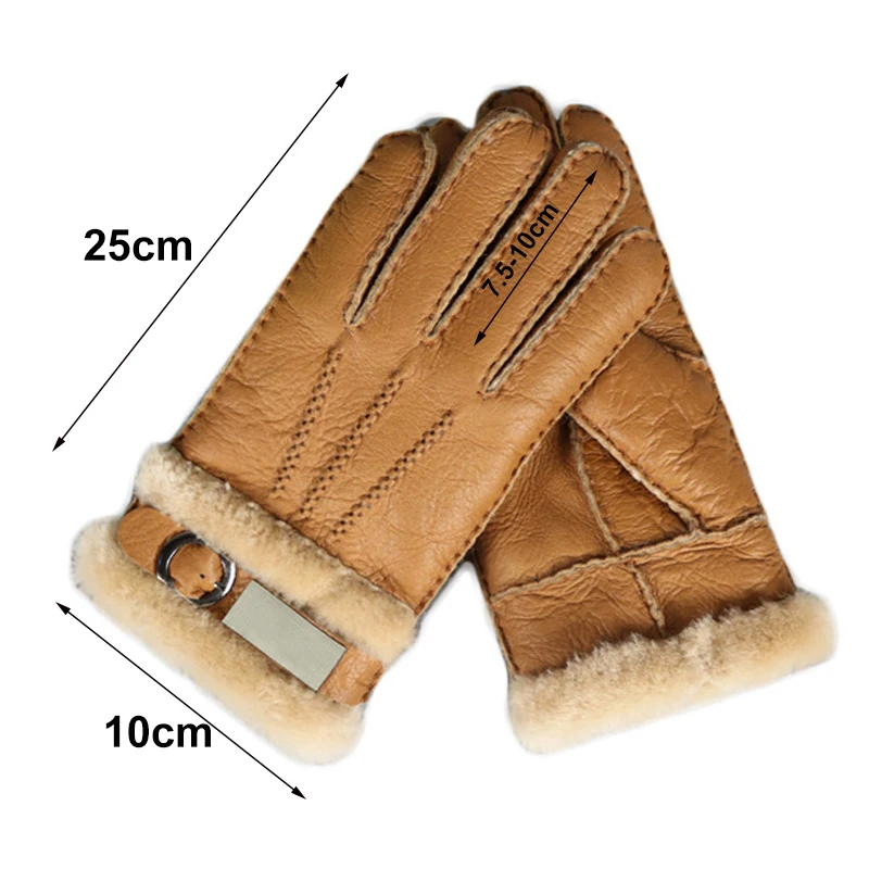 Зимние перчатки мужские из овчины с затягивающимся запястьем|fur gloves|gloves for menfashion