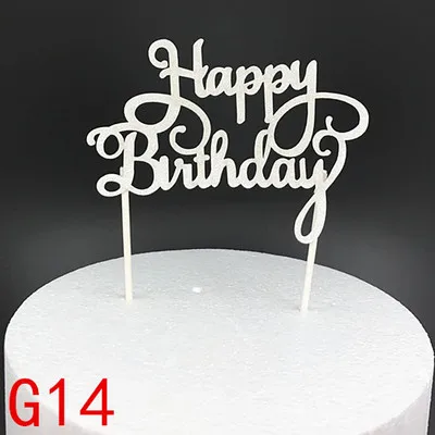 1 шт. творческий торт Топпер Happy флажки «С Днем Рождения» Красочные Микки золото для Семья День рождения украшения для выпечки, торта поставки - Цвет: 12