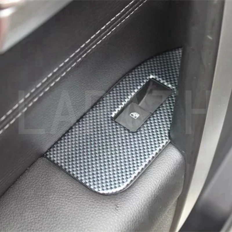 Для Chevrolet CAPTIVA 2012- LHD углеродное волокно оконное стекло Внутренняя дверь подлокотник подъемные кнопки панель декоративная отделка 4 шт