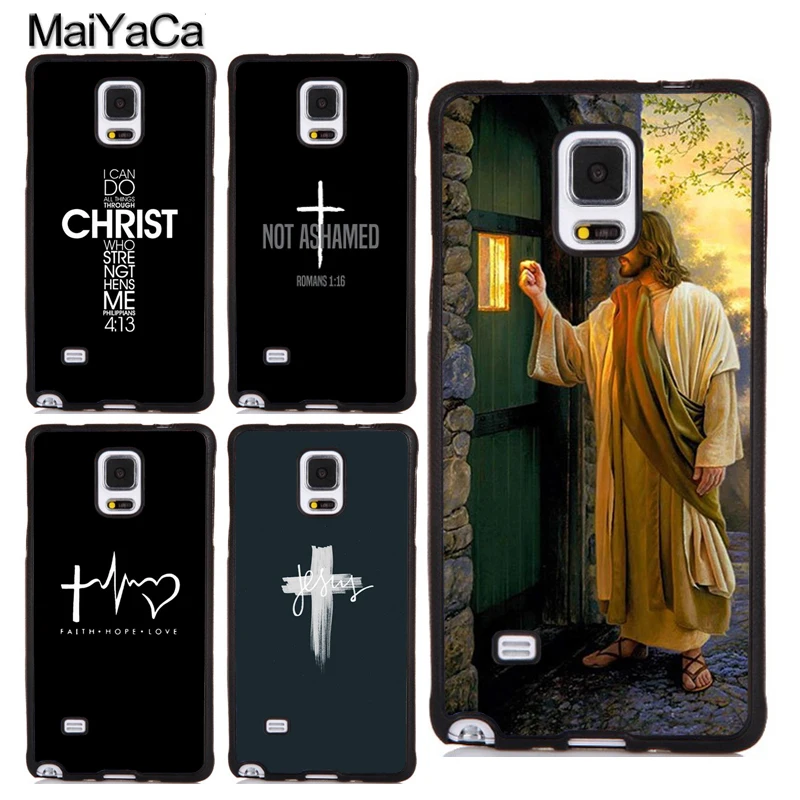 

MaiYaCa Christ Jesus Bible Verse Cross TPU Phone Case For Samsung S4 S5 S6 S7 edge S8 S9 S10 Plus Lite Note 9 8 4 5 Cover