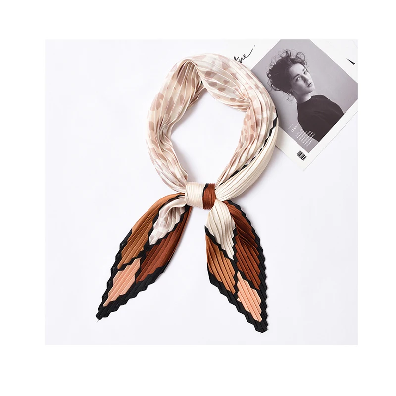 

2019NEW Design printing scarf for women pleated femme scarves foulard diamond Handkerchiefs European-style Apparel Accessories
