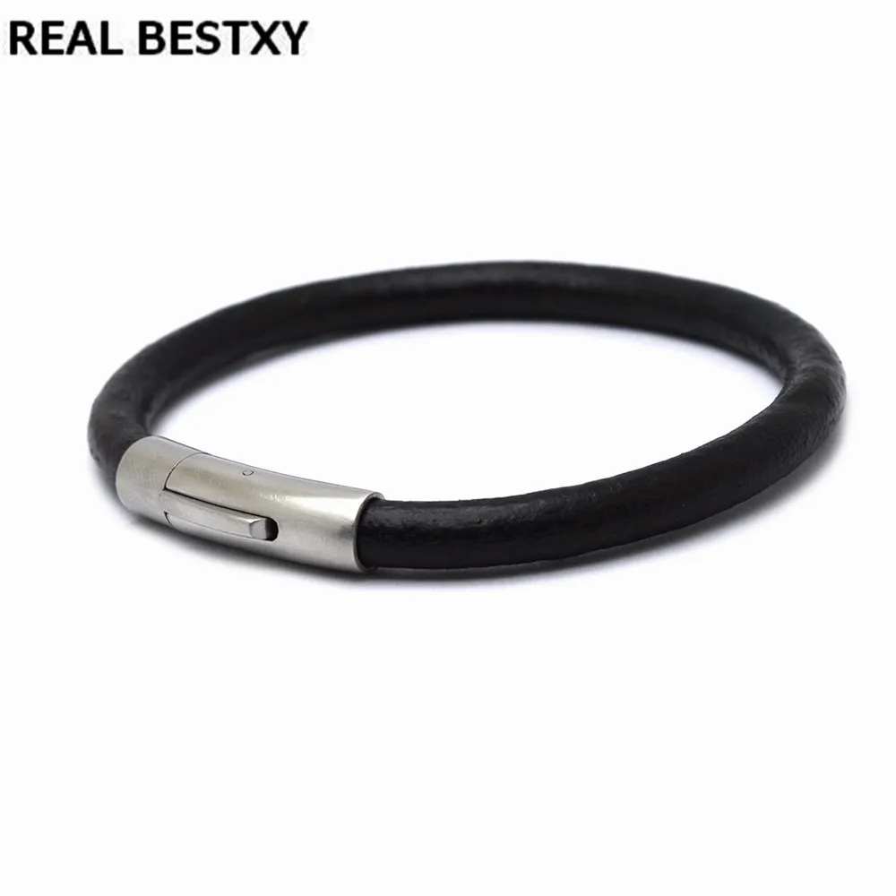 

REAL BESTXY 6MM ROUND genuine cowhide Leather Bracelet Men Fashion Braided Handmade Star Rope Wrap Bracelets & Bangles men