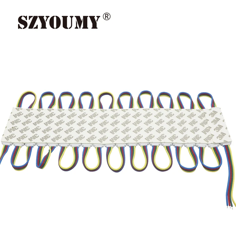 SZYOUMY 1000 шт. 5050 RGB 3 светодиода впрыскиваемый Светодиодный модуль 12 В постоянного