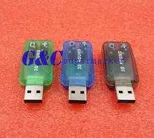 Cm108 chipset usb 2.0 para 3d áudio placa de som adaptador 5.1 ch trilha de som