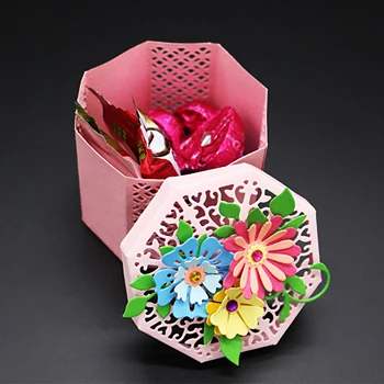 

208*143mm Oversized Flower Candy Box Metal Cutting Dies For DIY Paper Embossing Die Christmas Gift