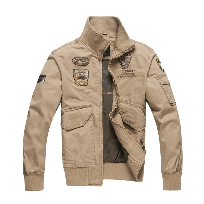 Men's Military Outerwear Jackets Air Force 100 Cotton Unlined Jacket