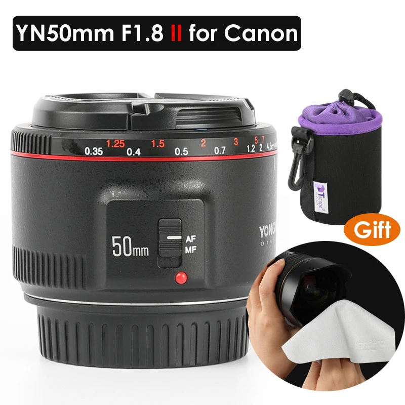 Объектив YONGNUO YN F1.8 II 50 мм линза с широкой диафрагмой автофокусировка эффект бокэ
