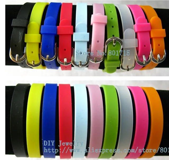 8mm Diy Accessories Silicone Wristband Bracelet Fit Slide Charms 8mm Diy Accessories Silicone Wristband Bracelet Fit Slide Charms Letters