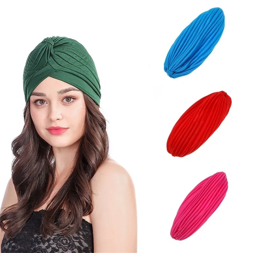

Retro Solid Stretchy Hat Turban Head Wrap Band Women Bandanas Hairband Cap Ladies Hair Yoga Headband Hat Cap Hair Accessories