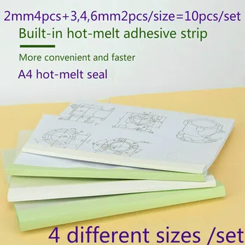 

10pcs/Set A4 2mmX4 3mm4mm6mmX2 Hot melt adhesive envelope bookbinding machine financial tender document with office book cover