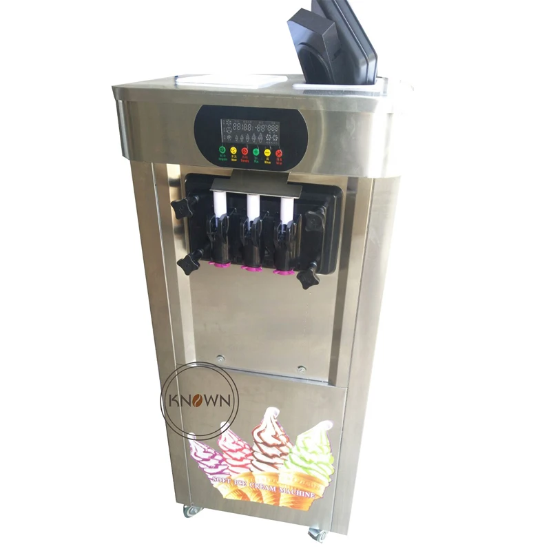 Самая продаваемая машина для мягкого мороженого замороженный йогурт немой дизайн с яичным лотком 3 вкуса и внешний вид из нержавеющей стали