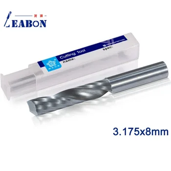 

LEABON ORUID 10pcs 3.175x8mm Single Flute CNC Router Bits One Flute Spiral End Mills Carbide Milling Cutter for woodworking