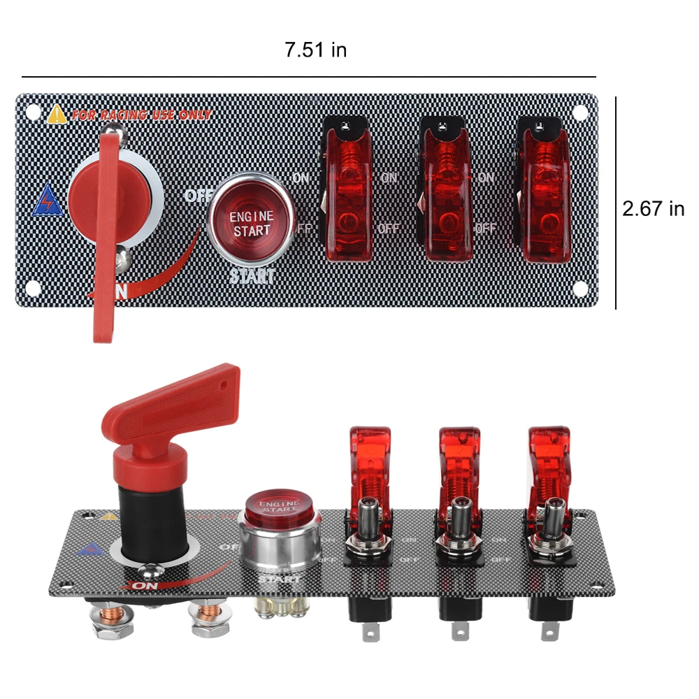 Jtron автомобильный гоночный Переключатель 12 В светодиодный переключатель панели зажигания пусковая кнопка выключения двигателя светодиодный переключатель красный