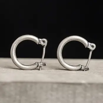 

Newest Pure 925 Sterling Silver Round Earrings Small Circle Hoop Earrings Jewelry Gift Birthday Dropshipping