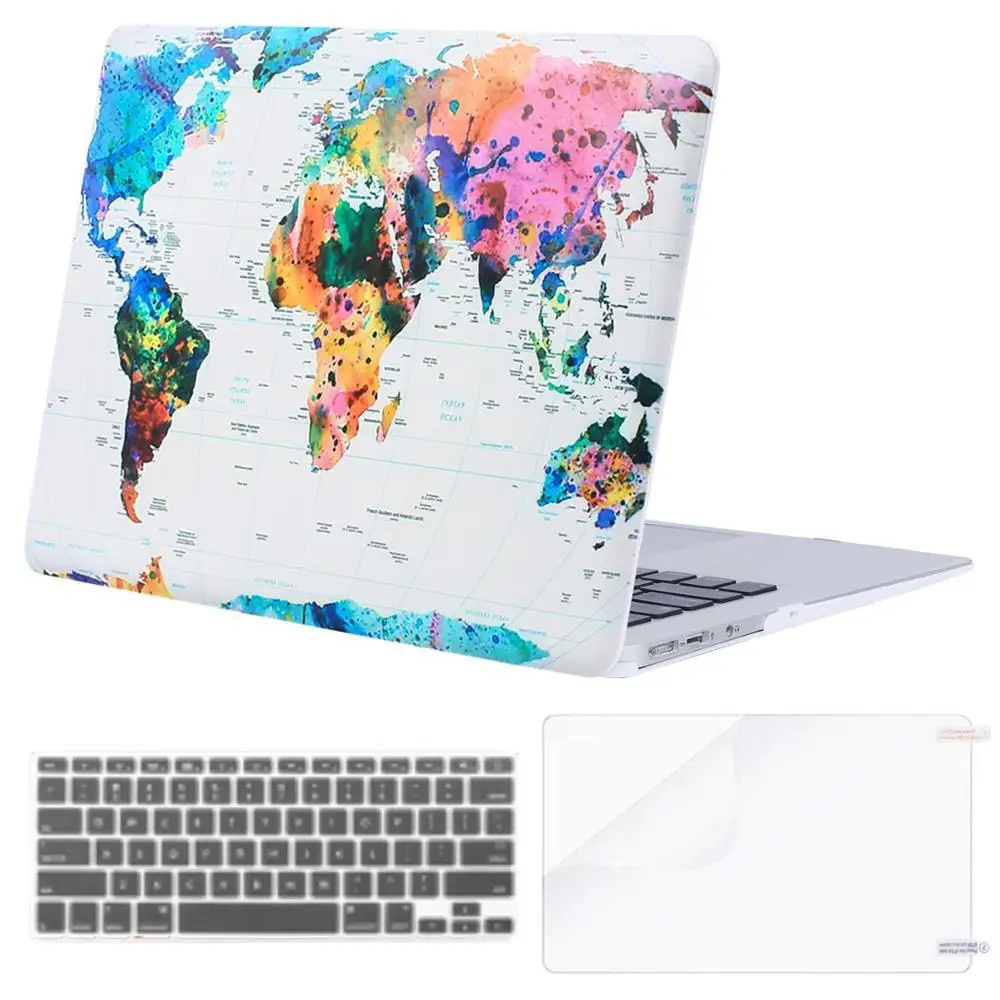 Чехол для ноутбука MOSISO для Apple MacBook Air Pro retina 11 12 13 15 жесткий чехол для ноутбука macbook Air 13+ чехол для клавиатуры - Цвет: World Map