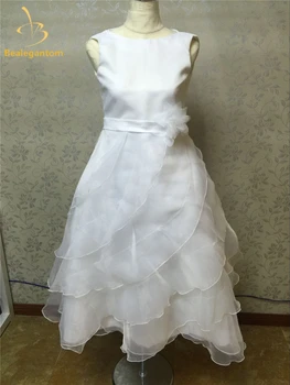 

2019 Ball Gown Flower Girl Dresses with Beading Girls Pageant Gown First Communion Dresses For Girls QA759