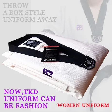 

MOOTO High quality women's taekwondo outfit TKD uniforms Small squares Taekwondo dobok kickboxing training suit karate clothing