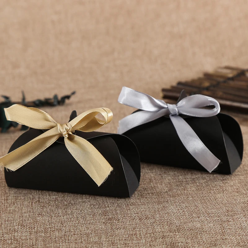 

20pcs- Black Paper Packing Box with Ribbon Originality Lipstick Perfume Cosmetics Small Birthday Gift Box