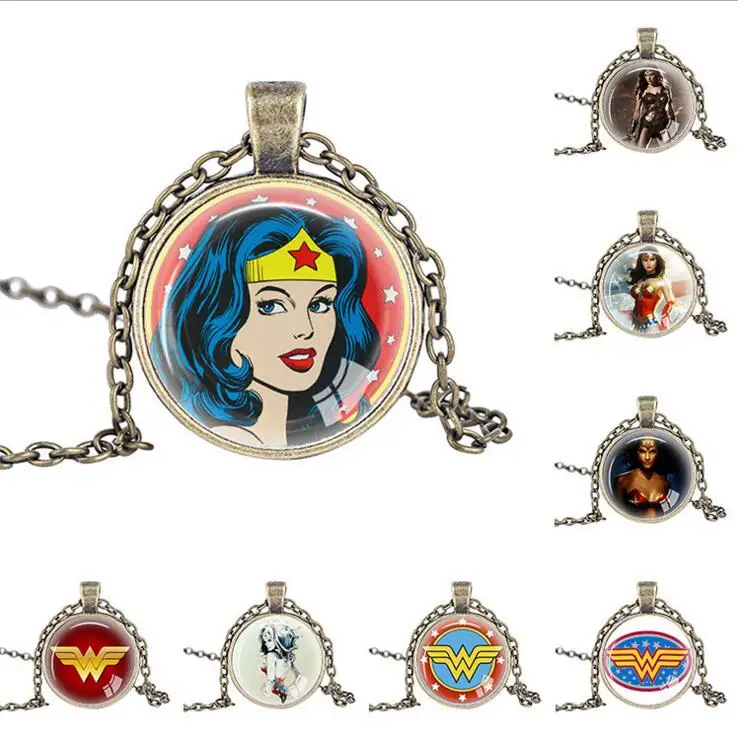 

Wonder Woman Necklace Silver Stainless Steel Gold Neck Lace Toy For Girls Children Kids Gift Super Hero Charm Pendant