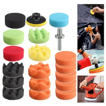 

Car Polishing Sponge Pad Kit 3-7 Inch Waxing Wheel Wool Ball Tool Buffer Car Polisher Set Auto Metal Glass Care Tools