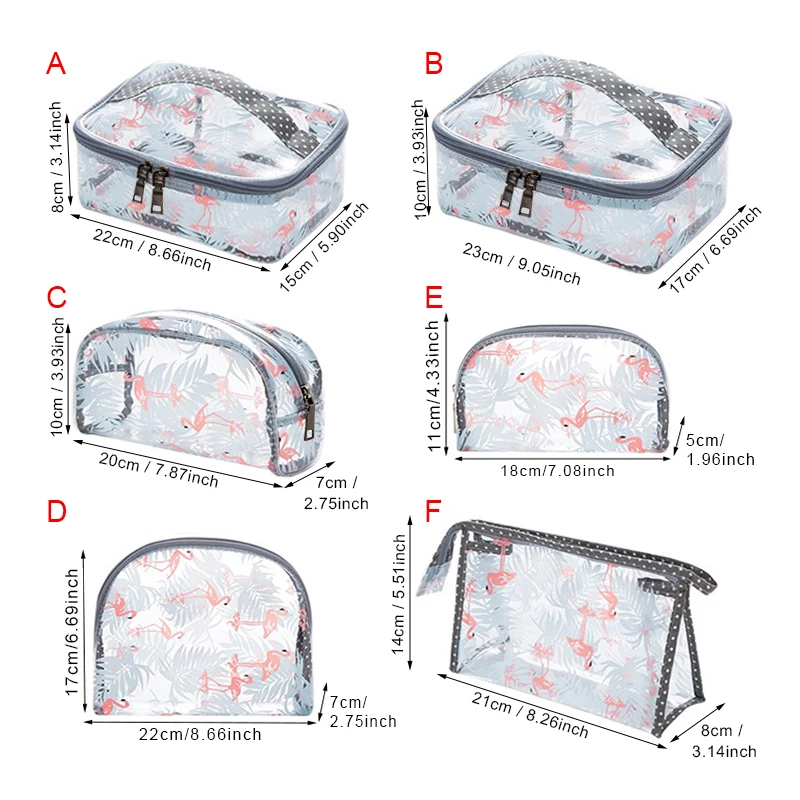 ميهوك PVC طيور النحام شفافة التجميل أكياس للماء واضح الجمال ماكياج سستة المكياج أدوات الزينة اكسسوارات لوازم السخافات