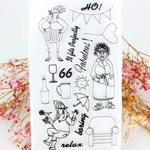 SCS21 Relax Silicone Clear Stamps for Scrapbooking DIY Album Cards Decoration Embossing Folder Craft Rubber Stamp Molds Tool