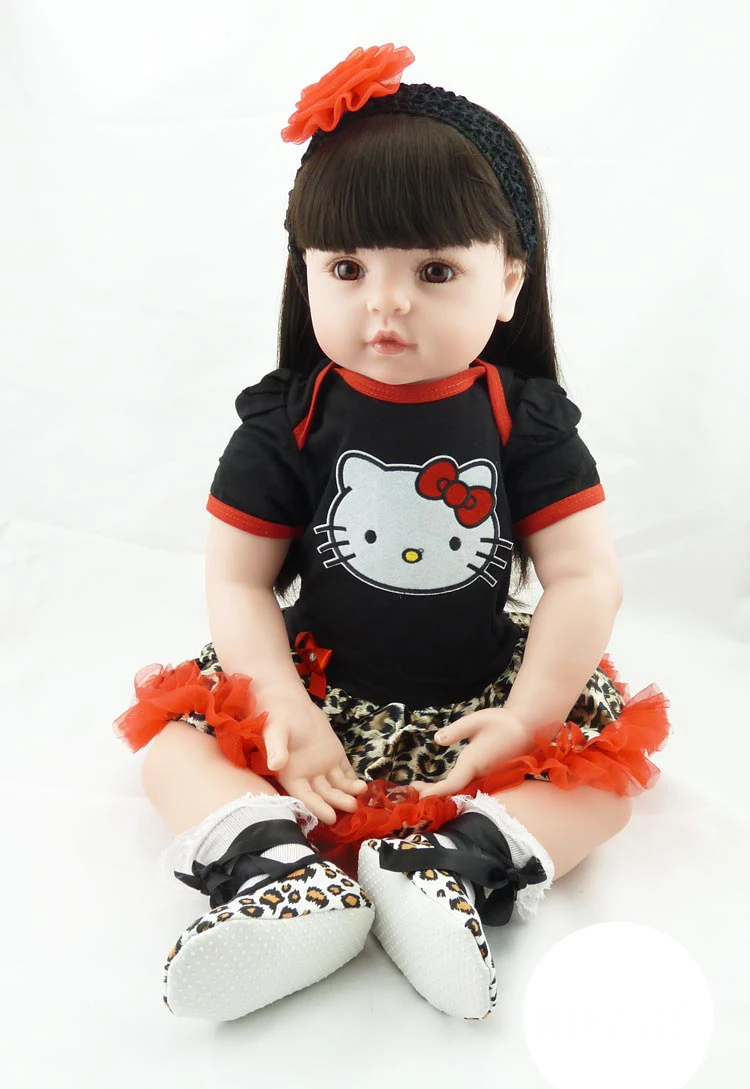 

60cm Silicone Reborn Baby Doll Toys Like Real Vinyl reborn girl toddler Princess Babies Dolls toys gift Doll house baby alive