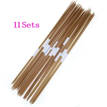 

FJS- 11 x 4pcs 35cm Knitting needles in bamboo with double tips Sizes 2,0-5,0mm