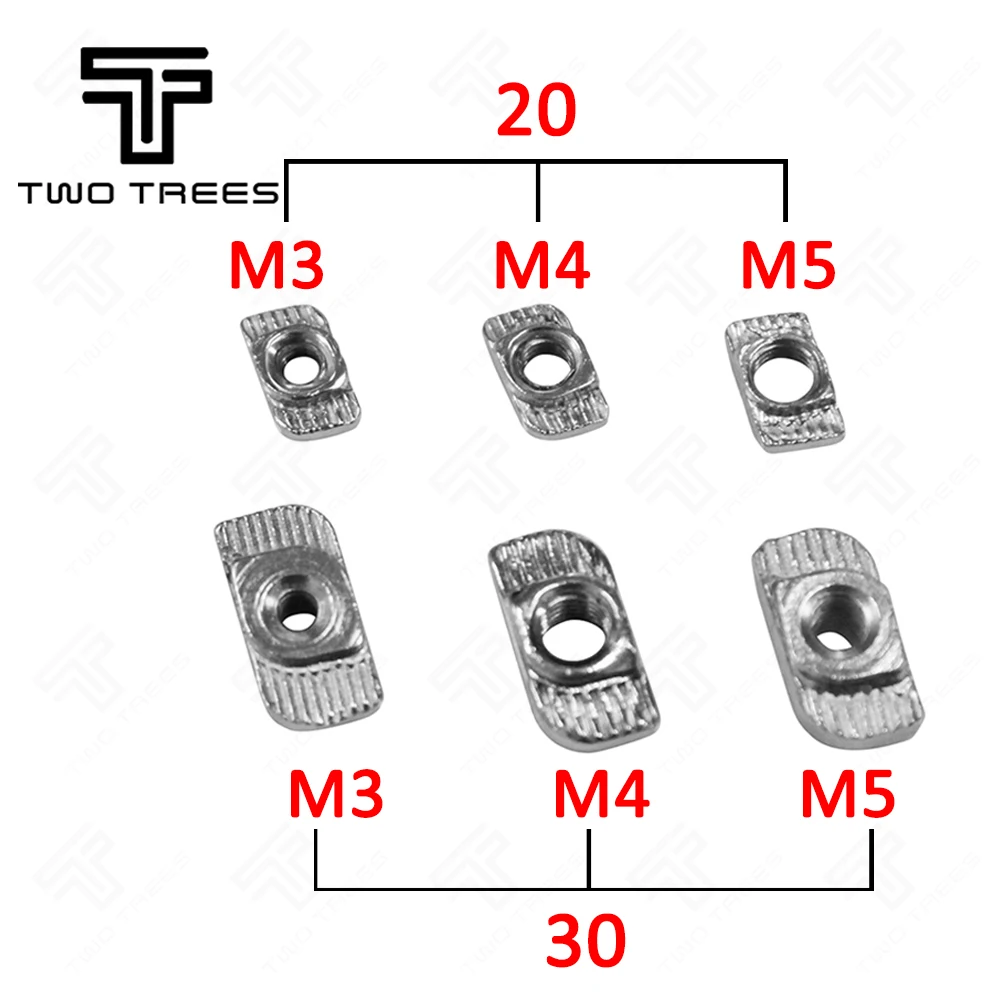 50 шт. M3/M4/M5 * 10*6 для 20 серии Слот Т гайка раздвижной Молоток падение гайки Держатель