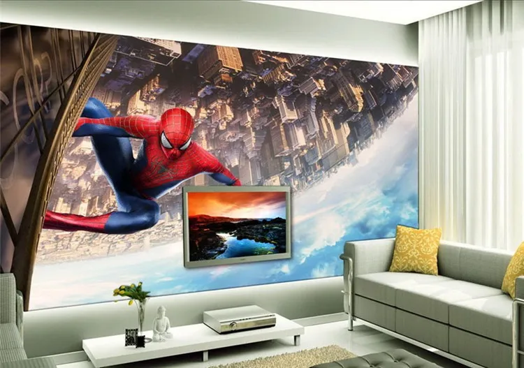 Человек-паук фото обои на заказ 3d обои Фильмов Marvel настенные фрески супергерой дети Обувь для мальчиков Room Decor Спальня дизайн интерьера