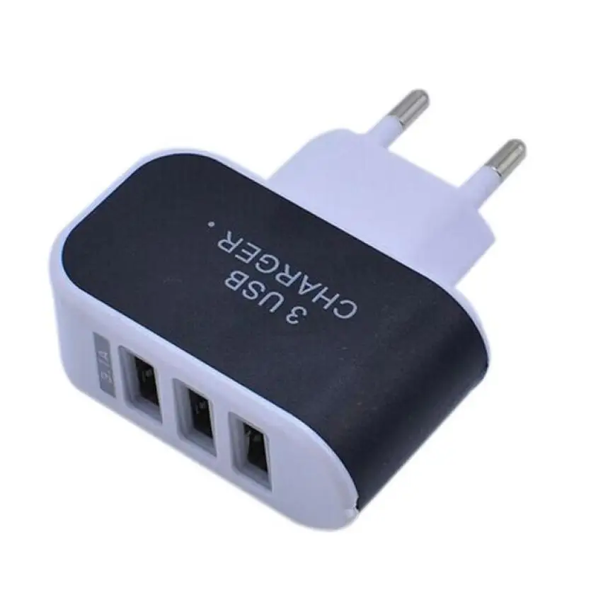 3.1A Triple USB Port Wall Home Travel AC Charger Adapter For S6 EU Plug