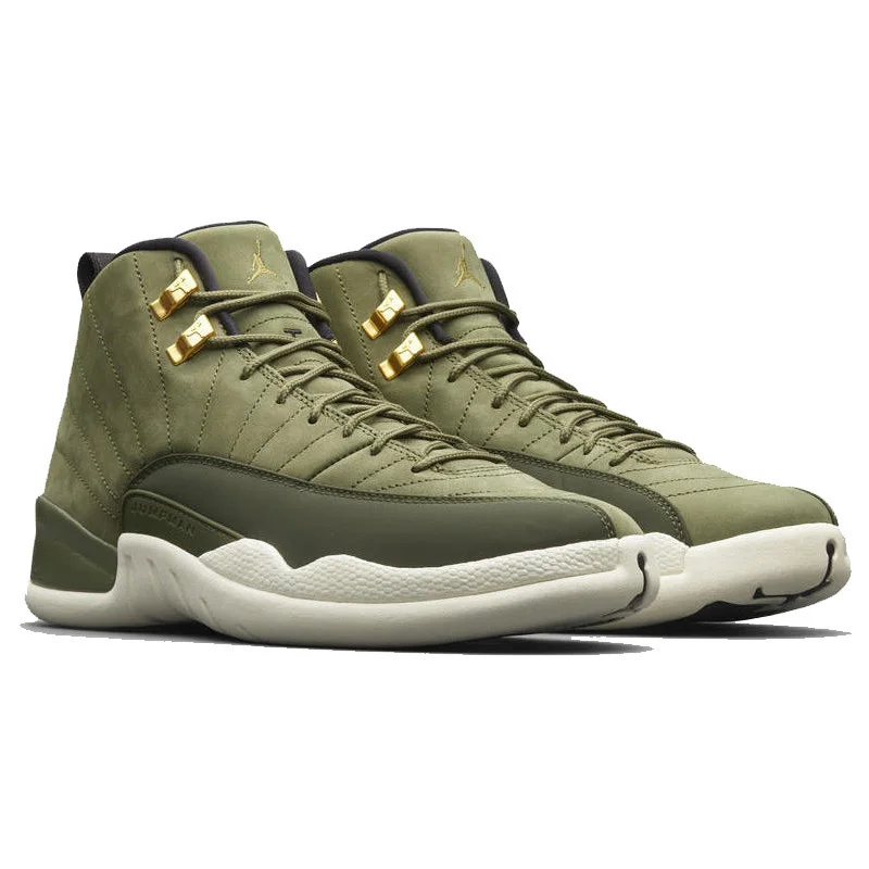 

Jordan Retro 12 Gym Red Basketball Shoes Bulls Michigan University Blue College Ovo White Dark Grey Men Sport Sneakers Green