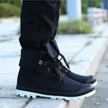 Klassischen Stil Männer Freizeitschuhe High Top Mann Leinwand Schuhe 2016 luxus Freien Lace Up Männliche Schuhe Mit Plus Größe 39-46 Großhandel