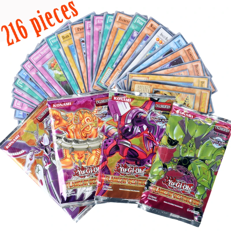 Yugioh 216 шт. набор с коробкой yu gi oh Аниме игровая коллекция карт детские игрушки для