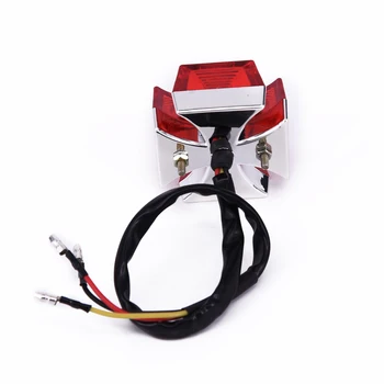 

Rear Motorcycle Tail Light License Distinctive Running Universal Chrome